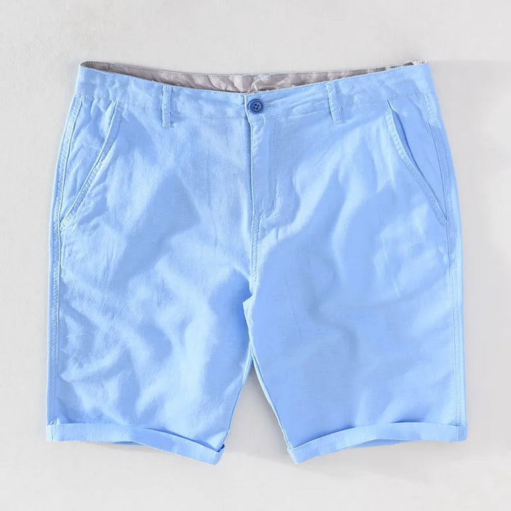 Strandshorts Herren Leinen-Baumwolle Sommerlook mit Knopfverschluss - Sandro