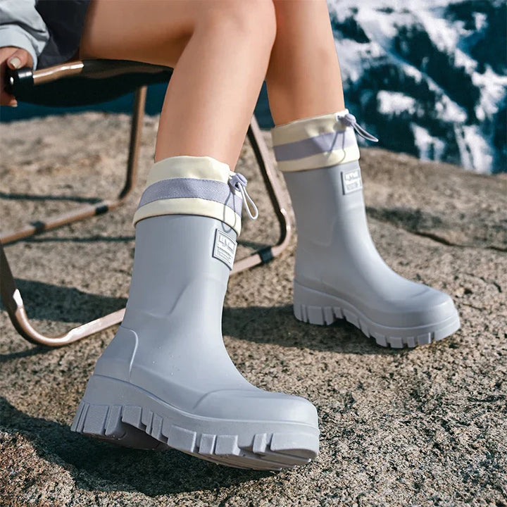 Damen Regenstiefel retro Look wasserdicht mit Antirutschsohle – Arlena
