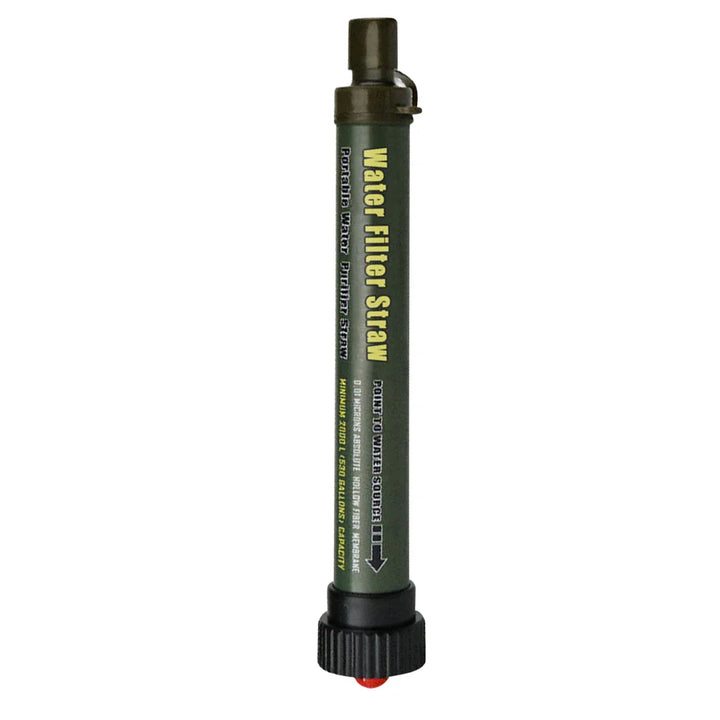 Trinkwasserfilter-Strohhalm, tragbar, grün, Outdoor-Wasserfilter, Notfallausrüstung