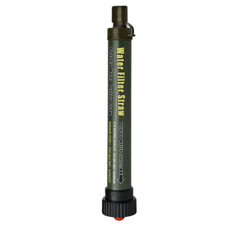 Trinkwasserfilter-Strohhalm, tragbar, grün, Outdoor-Wasserfilter, Notfallausrüstung