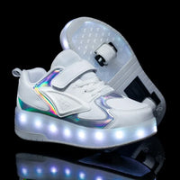 Kinderrollschuhe mit LED-Beleuchtung und abnehmbaren Rädern