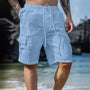 Luftige Herren Leinen-Shorts mit weitem Bein und Kordelzug – Silas