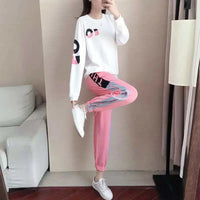 Damen Trainingsanzug Zweiteilige Set mit Sweater und Hose – Leona