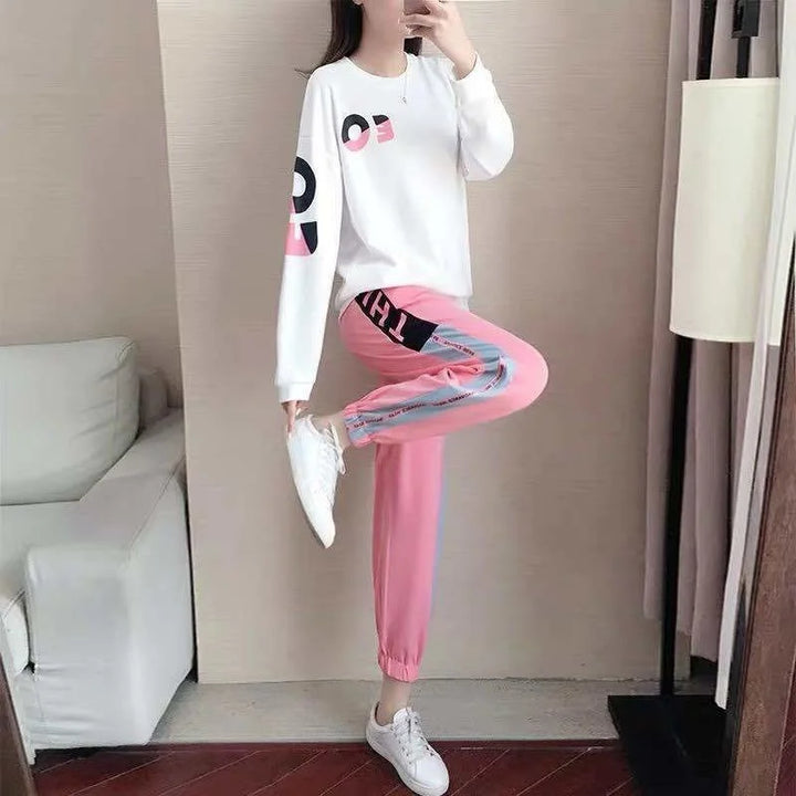 Damen Trainingsanzug Zweiteilige Set mit Sweater und Hose – Leona