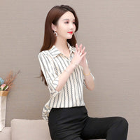 Herbstliche Damen Chiffon Bluse mit Knöpfen & Umschlagkragen – Fenya