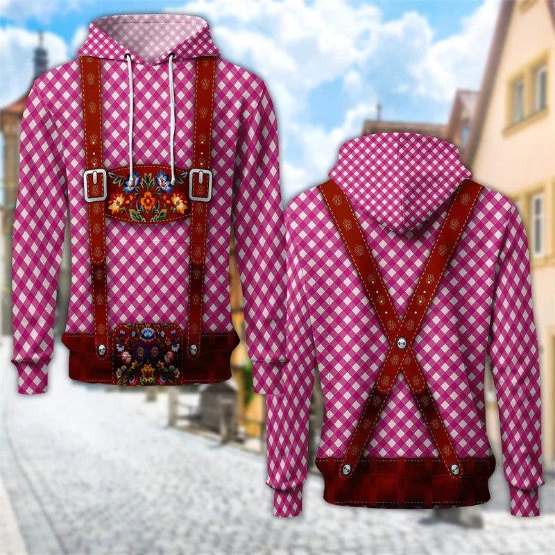 3D Trachten Hoodie mit Bierkrug-Print – ProstZeit Oktoberfest 2025