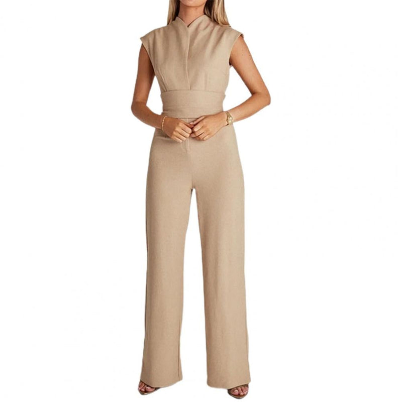 Luftiger Damen Jumpsuit mit Weiten Beinen und V-Ausschnitt – Maribel