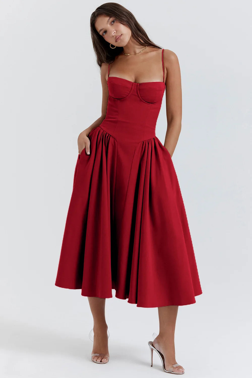 Sommerkleid mit Sweetheart-Ausschnitt – Elvira