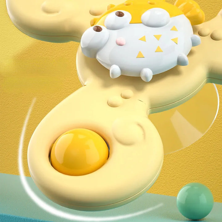 Farbenfrohes Baby-Drehrädchen mit Saugnapf – DrehSpaß Mini