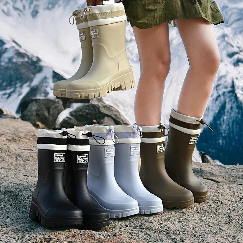 Damen Regenstiefel retro Look wasserdicht mit Antirutschsohle – Arlena