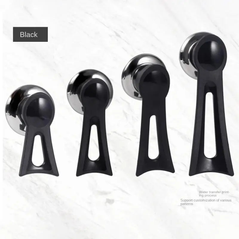 Schwarze Duschkopfhalterung aus Kunststoff, verstellbar, modern, Wandmontage, 4er-Set.