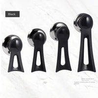 Schwarze Duschkopfhalterung aus Kunststoff, verstellbar, modern, Wandmontage, 4er-Set.