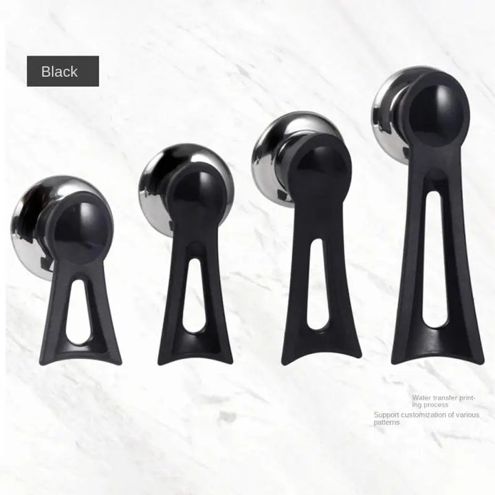 Schwarze Duschkopfhalterung aus Kunststoff, verstellbar, modern, Wandmontage, 4er-Set.