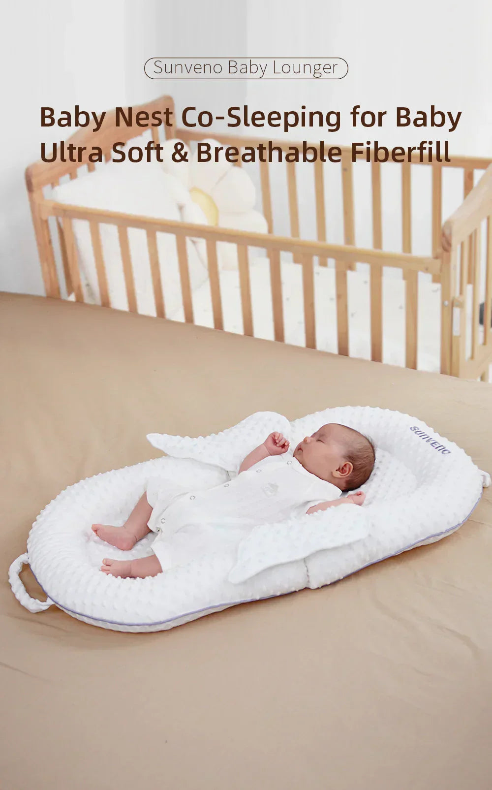 Ergonomisches Babynest mit Rückenstütze und Mesh-Liegefläche – Cosynido