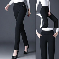 Damenhose schwarz, elegant, Stretchmaterial, hohe Taille, Business-Look, modisch, bequem.