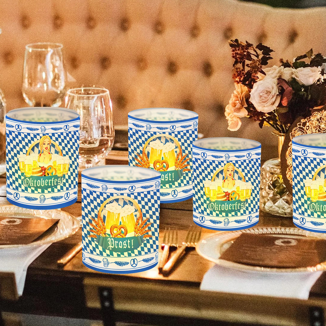 Tisch-Laternen Set im Oktoberfest-Design (12 Stück, 1+1 gratis) – LampenFreude Oktoberfest 2025