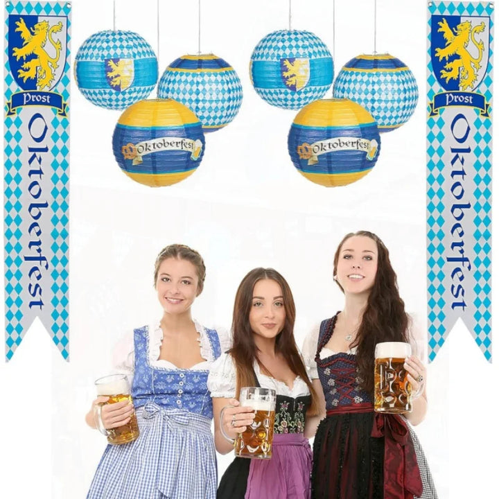 Papier-Lampionen Set im Oktoberfest-Design (3-teilig) – LichtFreude Oktoberfest 2025