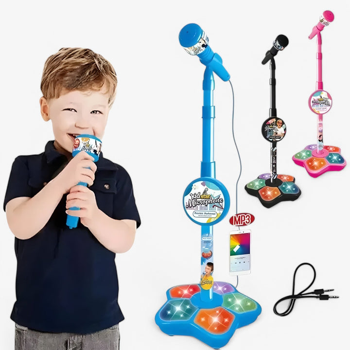 Kinder-Mikrofon mit höhenverstellbarem Ständer – KlangSpaß Bühne