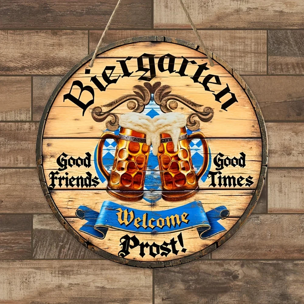 Metallisches Wandschild „Biergarten Prost“ – ProstSchild Oktoberfest 2025