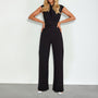 Luftiger Damen Jumpsuit mit Weiten Beinen und V-Ausschnitt – Maribel