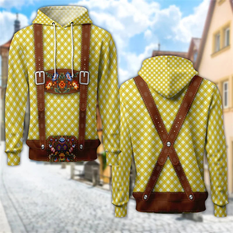 3D Trachten Hoodie mit Bierkrug-Print – ProstZeit Oktoberfest 2025