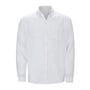 Weiße Herrenhemd aus Baumwolle, langärmelig, klassischer Kragen, Knopfleiste, elegant.