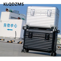 KLQDZMS Rolling Suitcase Full Aluminum Magnesium Alloy Boarding Box Men's Business Trolley Case 18"20"22"24 Inch Luggage