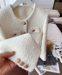 Damen Tweedjacke mit Rundhalsausschnitt – Celeste