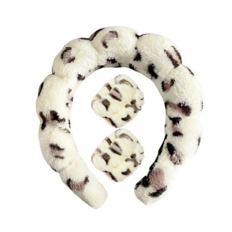 Plüsch Spa Kopfband & Handgelenkband Set - Fluffiea