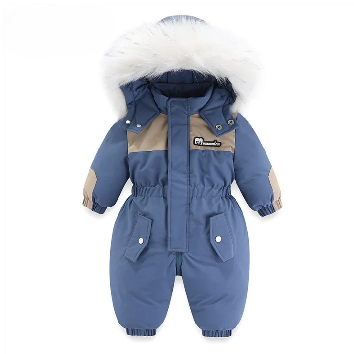 Baby-Winteroverall mit Kapuze, wasserdicht und warm gefüttert – Mila Winterzauber Edition