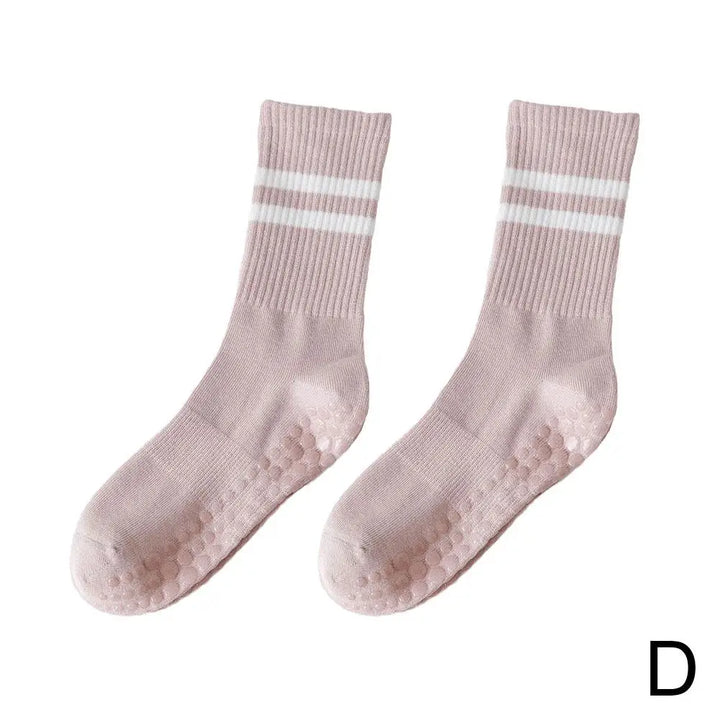 Rosa rutschfeste Socken mit Streifen, Baumwolle, Kinder, bequem, langlebig, modisch