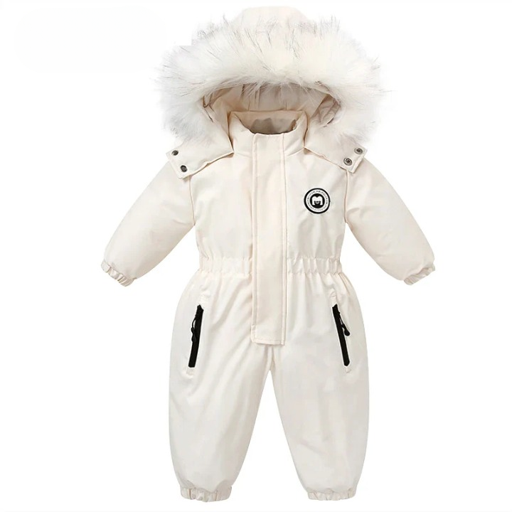 Baby-Winteroverall mit Kapuze, wasserdicht und warm gefüttert – Mila Winterzauber Edition