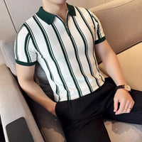 Kurzarm-Polo mit Reißverschluss für Herren – Silvano