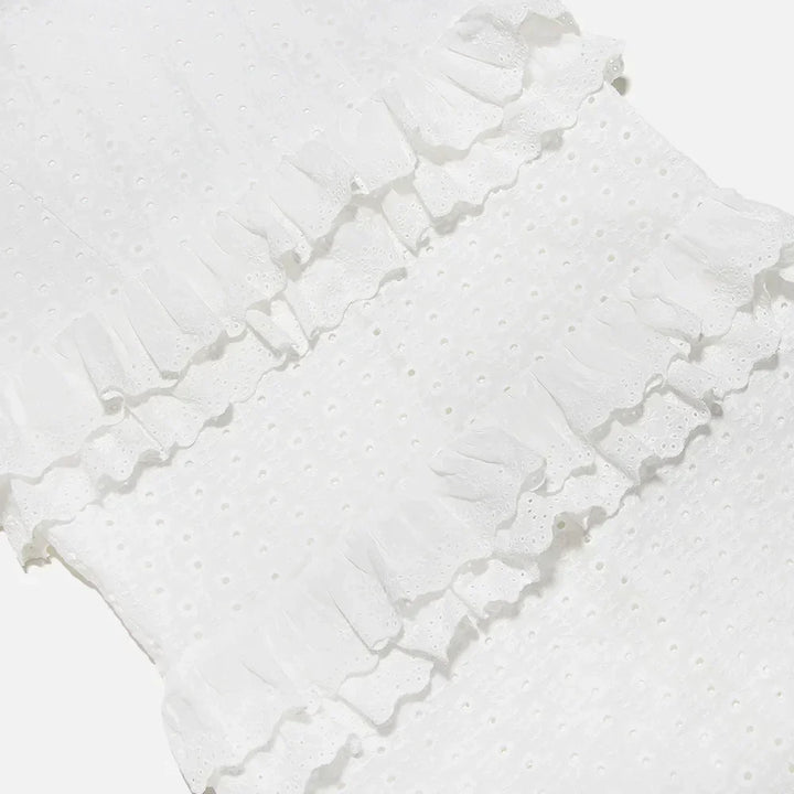 Stilvolles Besticktes Camisole Maxikleid in Weiß – Alina