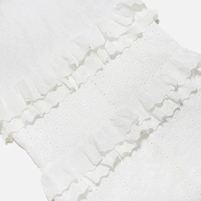 Stilvolles Besticktes Camisole Maxikleid in Weiß – Alina