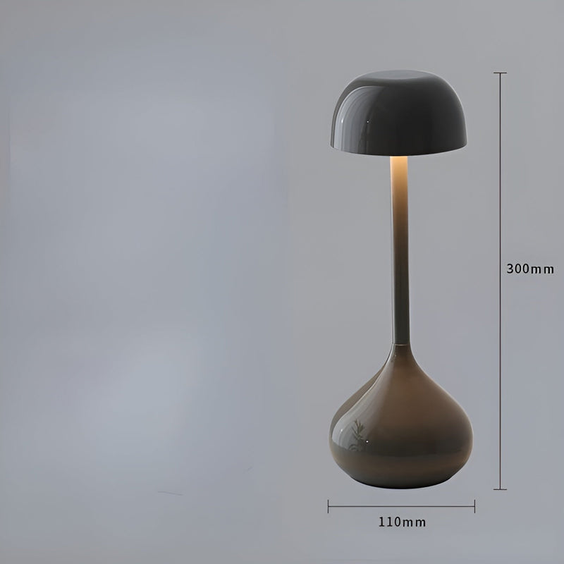 Moderne graue Tischlampe aus Keramik, 300mm hoch, minimalistisches Design für Wohnzimmer.