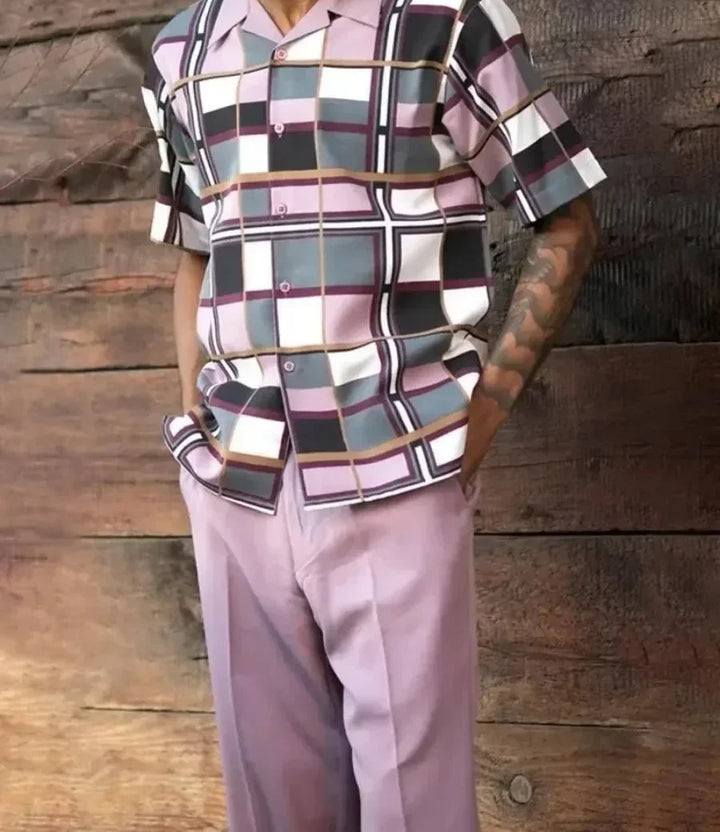 Trendiges Harajuku Zweiteiler-Set mit 3D-Print für Herren – Kenji