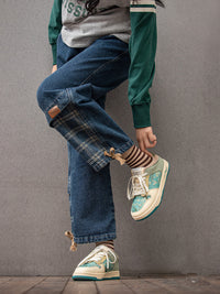 Stilvolle Unisex Kunst-Sneakers mit Mandelblüten-Print – Arta