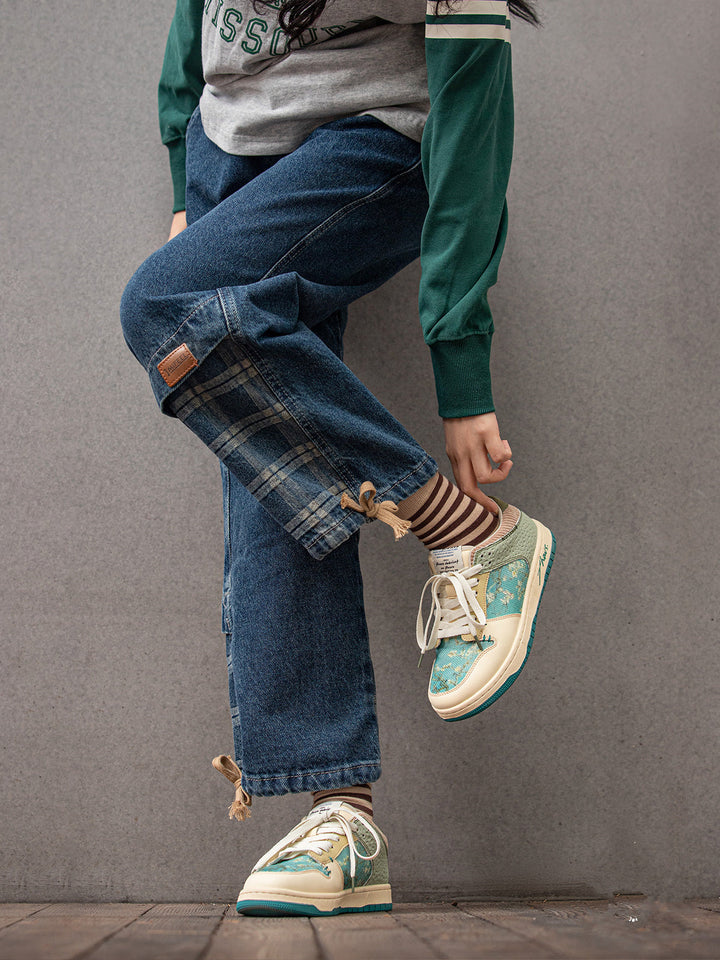 Stilvolle Unisex Kunst-Sneakers mit Mandelblüten-Print – Arta