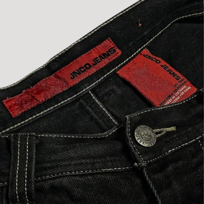 Schwarze Baggy-Jeans mit Hoher Taille – Herbstzauber Raven