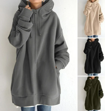 Oversized Damen-Hoodie mit Reißverschluss und Kapuze – Herbstzauber Meliora