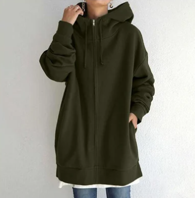 Oversized Damen-Hoodie mit Reißverschluss und Kapuze – Herbstzauber Meliora