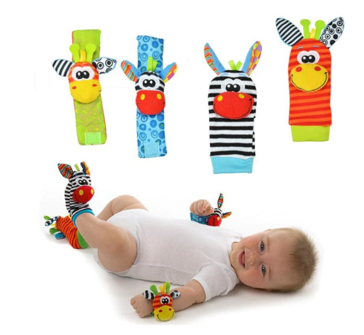 Sensorik-Rassel-Set für Babys mit Hand- und Fußspiel – WackelSpaß (1 kaufen, 1 gratis)