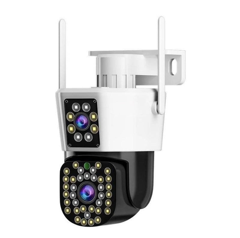 Set von 2 Sicherheitskameras mit Doppelobjektiv – DualGuard Max 2-Pack