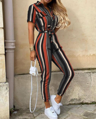 Trendiger Retro-Jumpsuit mit Knopfleiste – Herbstzauber Velia