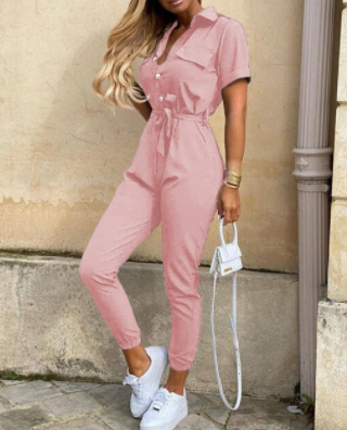 Trendiger Retro-Jumpsuit mit Knopfleiste – Herbstzauber Velia