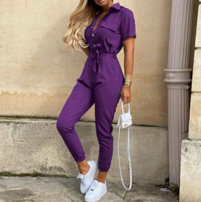 Trendiger Retro-Jumpsuit mit Knopfleiste – Herbstzauber Velia