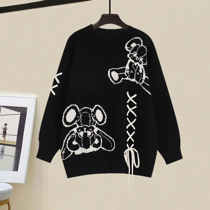 Zweiteilige Damen Set mit Pullover und weitem Hosenstil – Valeria