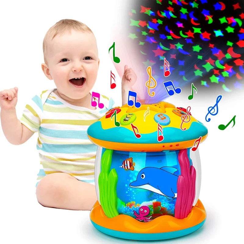 Lichtspiel-Trommel für Babys – Musik & Projektion für sensorisches Lernen