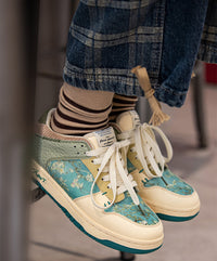 Stilvolle Unisex Kunst-Sneakers mit Mandelblüten-Print – Arta